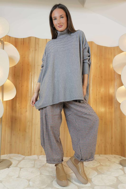 Maggie Cable Blanket Knit Grey Marl